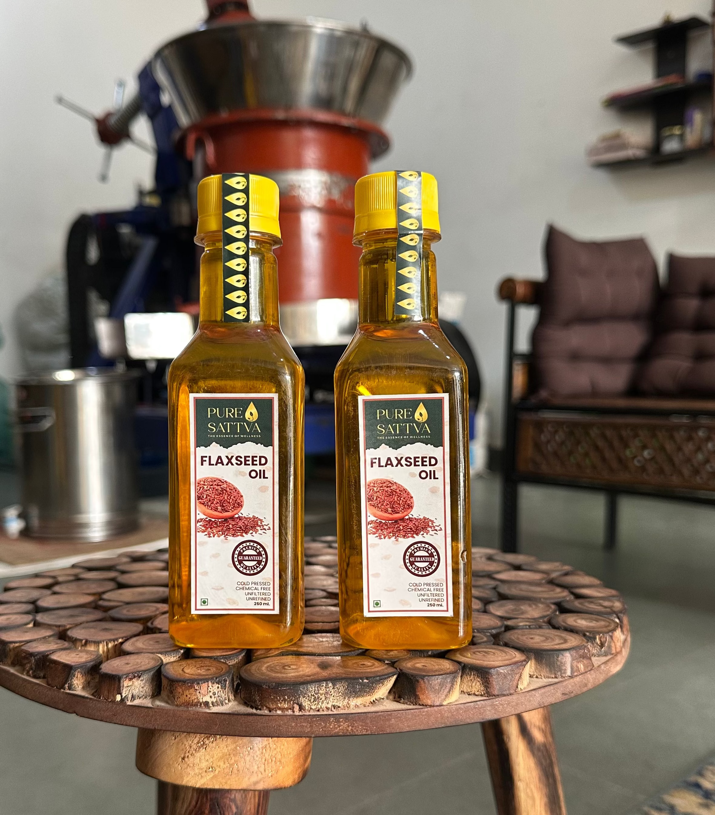 WOOD-PRESSED FLAXSEED OIL